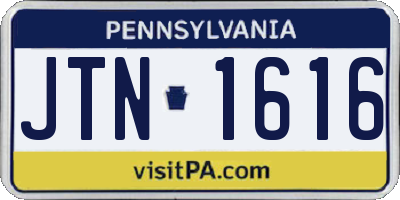 PA license plate JTN1616