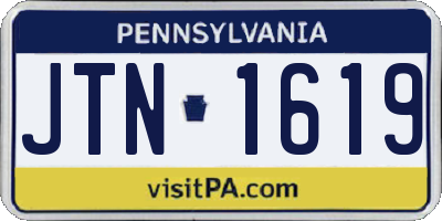 PA license plate JTN1619