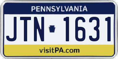 PA license plate JTN1631