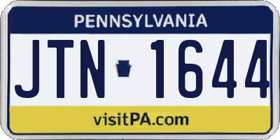 PA license plate JTN1644