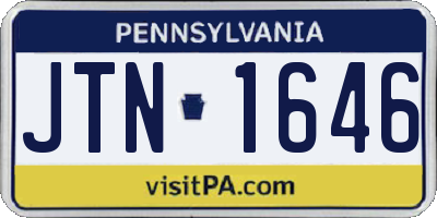 PA license plate JTN1646