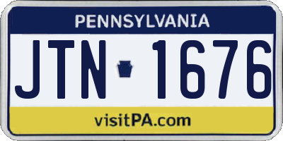 PA license plate JTN1676