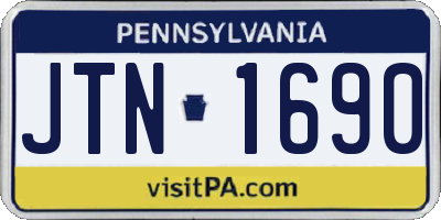 PA license plate JTN1690