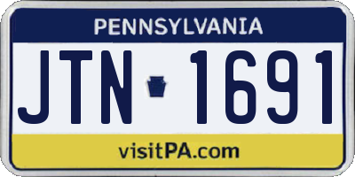 PA license plate JTN1691