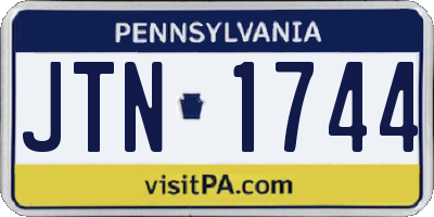 PA license plate JTN1744