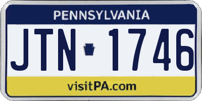 PA license plate JTN1746