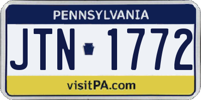 PA license plate JTN1772