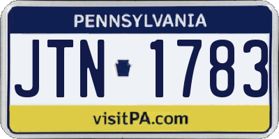 PA license plate JTN1783
