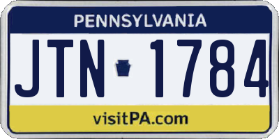 PA license plate JTN1784