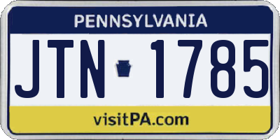 PA license plate JTN1785