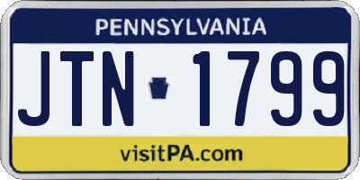 PA license plate JTN1799