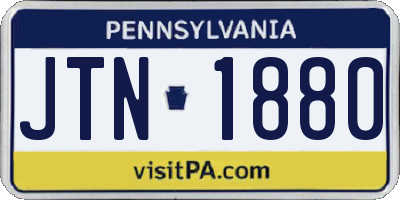 PA license plate JTN1880
