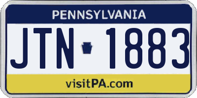 PA license plate JTN1883