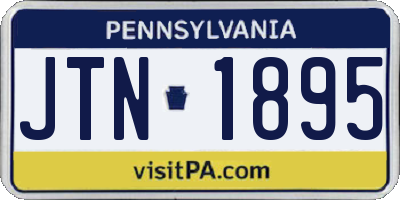 PA license plate JTN1895