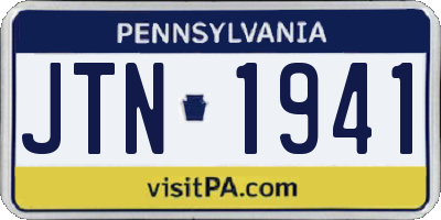 PA license plate JTN1941