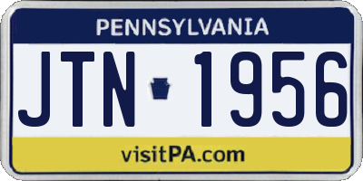 PA license plate JTN1956