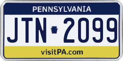 PA license plate JTN2099