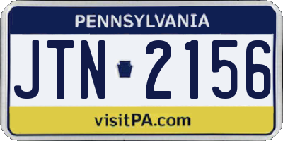 PA license plate JTN2156