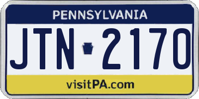 PA license plate JTN2170