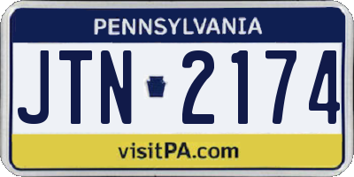 PA license plate JTN2174