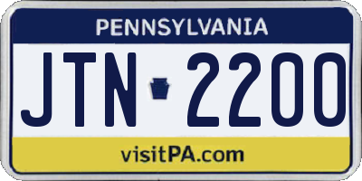 PA license plate JTN2200