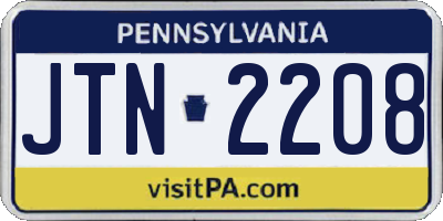 PA license plate JTN2208