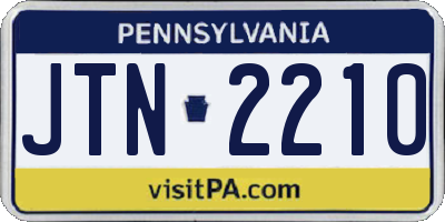 PA license plate JTN2210