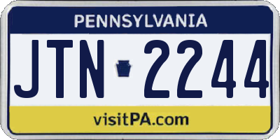 PA license plate JTN2244