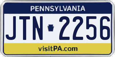 PA license plate JTN2256