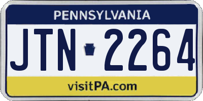 PA license plate JTN2264