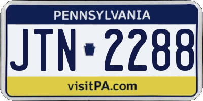 PA license plate JTN2288