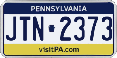 PA license plate JTN2373