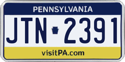 PA license plate JTN2391