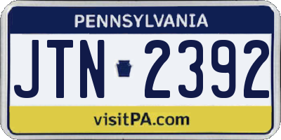 PA license plate JTN2392