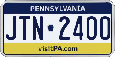 PA license plate JTN2400