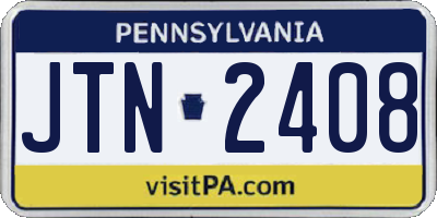 PA license plate JTN2408