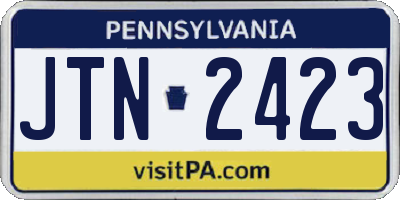 PA license plate JTN2423