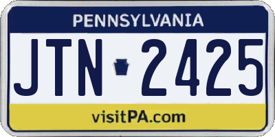 PA license plate JTN2425