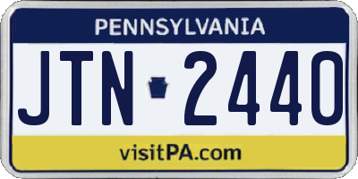 PA license plate JTN2440