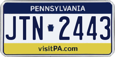 PA license plate JTN2443