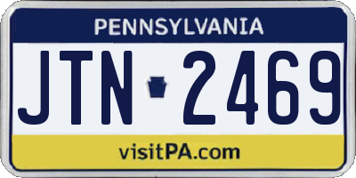 PA license plate JTN2469