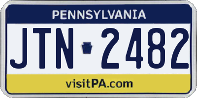 PA license plate JTN2482