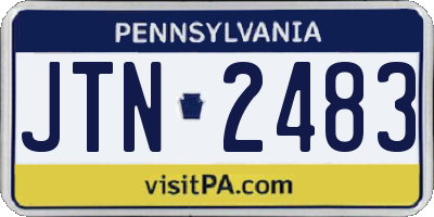 PA license plate JTN2483
