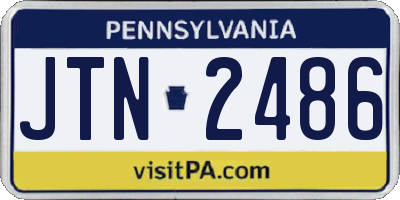 PA license plate JTN2486