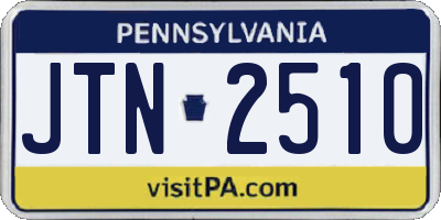 PA license plate JTN2510