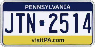 PA license plate JTN2514