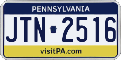 PA license plate JTN2516