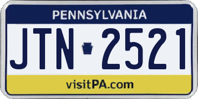 PA license plate JTN2521
