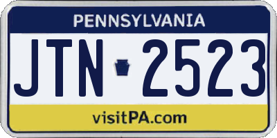 PA license plate JTN2523