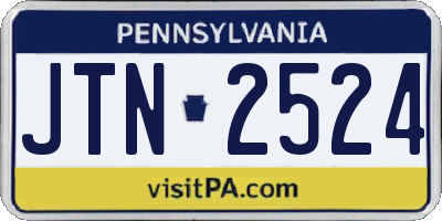 PA license plate JTN2524